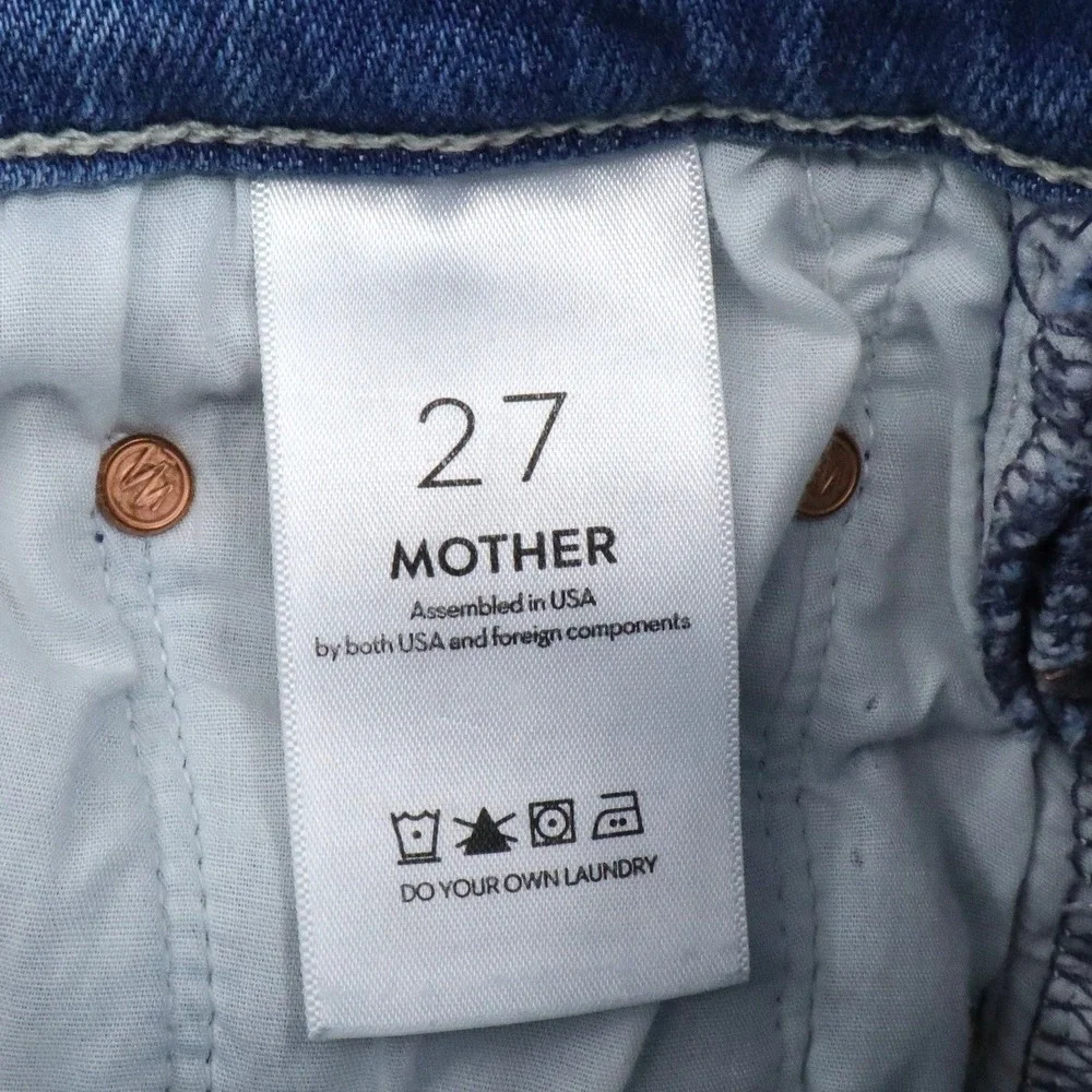 MOTHER The Tripper Ankle Fray Layover Jeans 27 High Rise Straight Denim